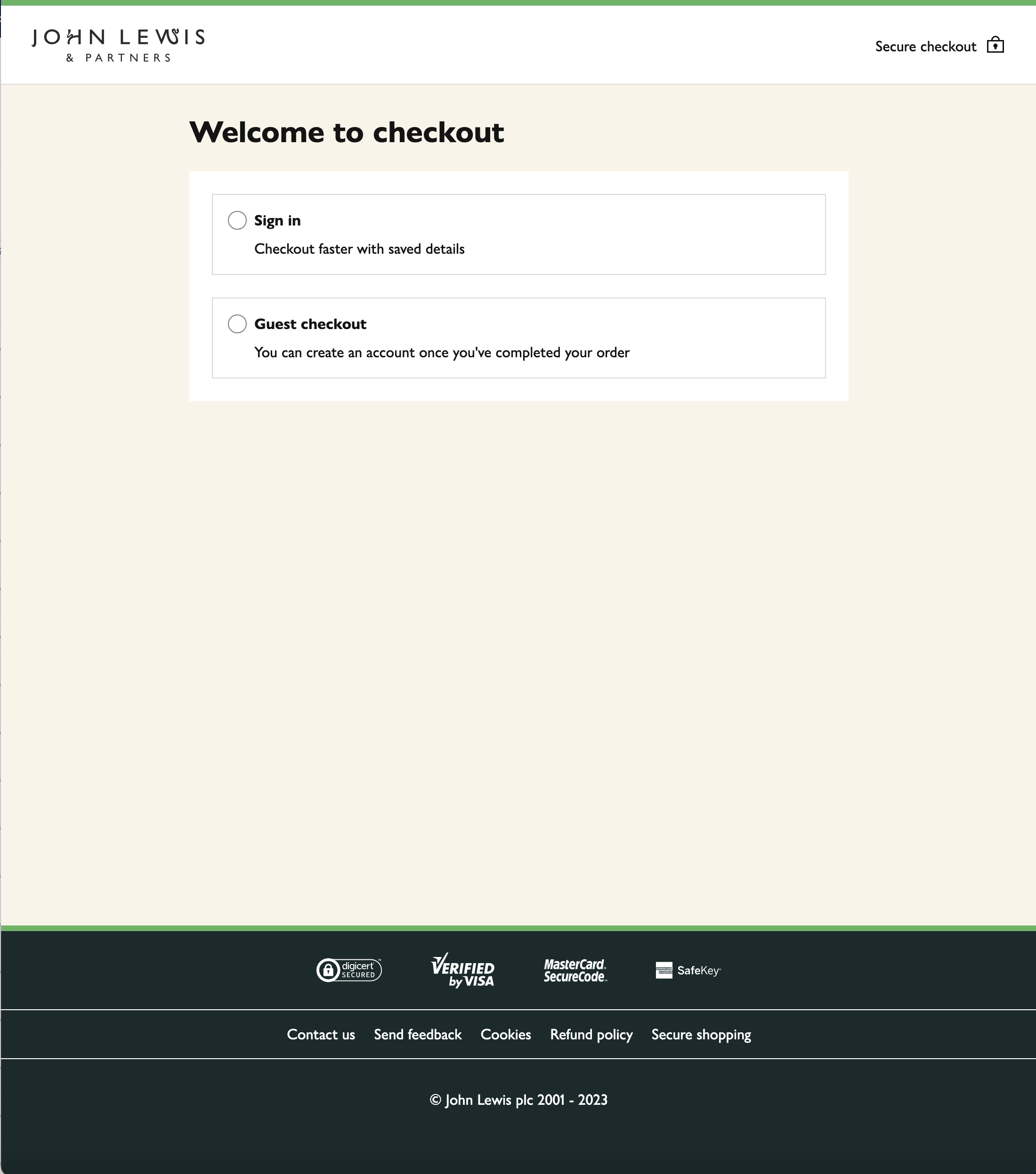 John Lewis’ Account Selection 103 of 841 Account Selection Examples